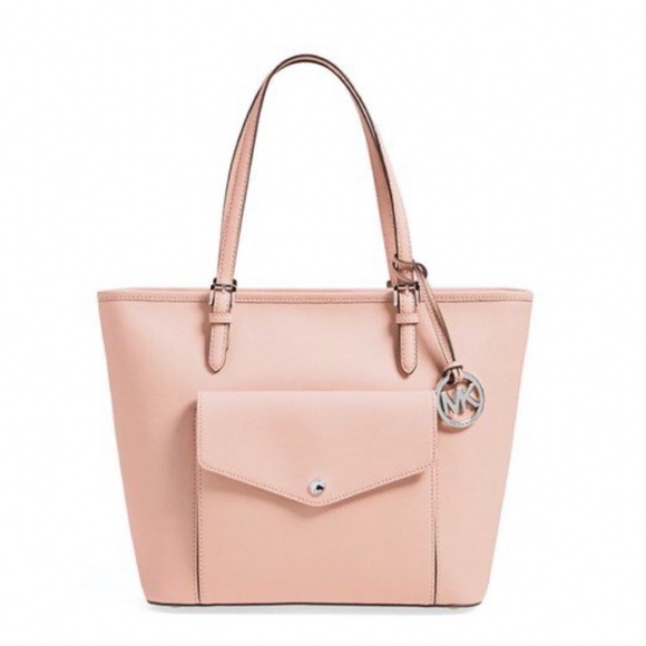 Michael Kors Handbags - Michael Kors Vintage Pink Jet Set Saffiano Leather Multifunction Shoulder Bag